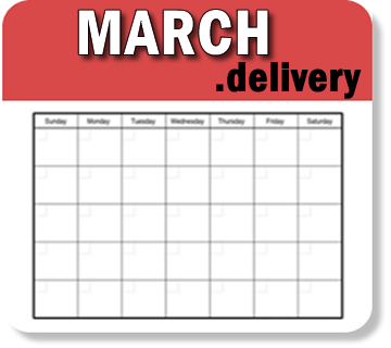 www.march.delivery, pre-ordered for delivery in March, a corporate monthly domain name for a global, corporate spreadsheet delivery schedule for sale via the NextWorkingDay™ portfolio